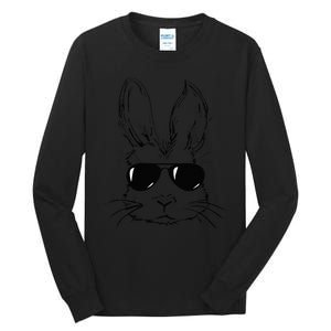 Easter Day Bunny Face With Sunglasses Easter Tall Long Sleeve T-Shirt