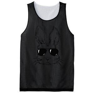 Easter Day Bunny Face With Sunglasses Easter Mesh Reversible Basketball Jersey Tank