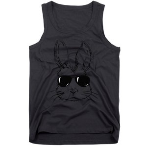 Easter Day Bunny Face With Sunglasses Easter Tank Top