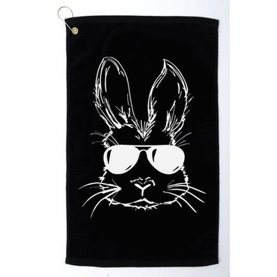 Easter Day Bunny Face With Sunglasses Easter Golf Towel
