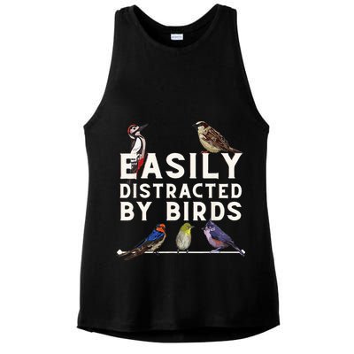 Easily Distracted By Birds Funny Bird Lover Birdwatching Ladies PosiCharge Tri-Blend Wicking Tank
