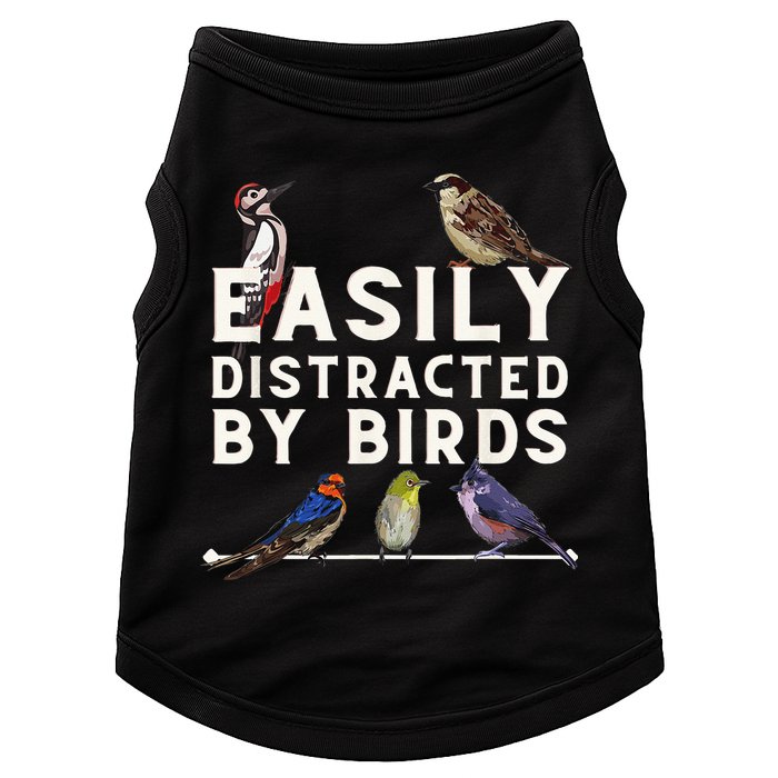 Easily Distracted By Birds Funny Bird Lover Birdwatching Doggie Tank