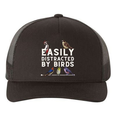 Easily Distracted By Birds Funny Bird Lover Birdwatching Yupoong Adult 5-Panel Trucker Hat
