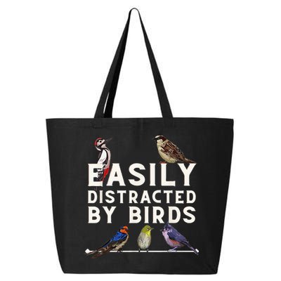 Easily Distracted By Birds Funny Bird Lover Birdwatching 25L Jumbo Tote