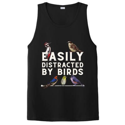 Easily Distracted By Birds Funny Bird Lover Birdwatching PosiCharge Competitor Tank
