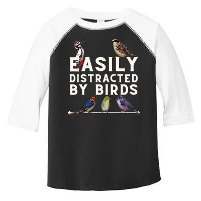 Easily Distracted By Birds Funny Bird Lover Birdwatching Toddler Fine Jersey T-Shirt
