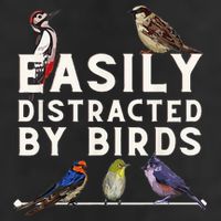 Easily Distracted By Birds Funny Bird Lover Birdwatching Microfiber Hand Towel