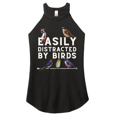 Easily Distracted By Birds Funny Bird Lover Birdwatching Women's Perfect Tri Rocker Tank