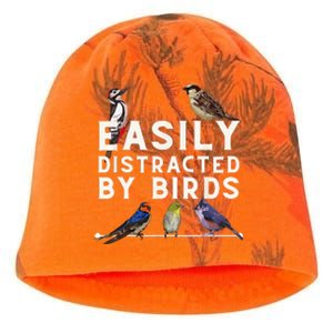 Easily Distracted By Birds Funny Bird Lover Birdwatching Kati - Camo Knit Beanie