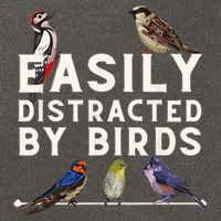 Easily Distracted By Birds Funny Bird Lover Birdwatching Cotton Canvas Backpack