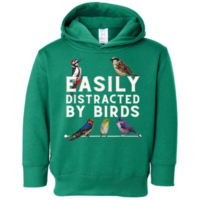 Easily Distracted By Birds Funny Bird Lover Birdwatching Toddler Hoodie