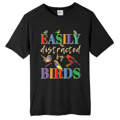 Easily Distracted By Birds Funny Bird Lover Tall Fusion ChromaSoft Performance T-Shirt