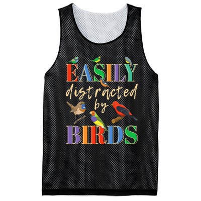 Easily Distracted By Birds Funny Bird Lover Mesh Reversible Basketball Jersey Tank