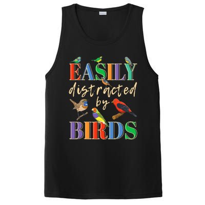 Easily Distracted By Birds Funny Bird Lover PosiCharge Competitor Tank