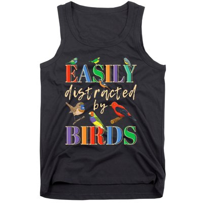 Easily Distracted By Birds Funny Bird Lover Tank Top