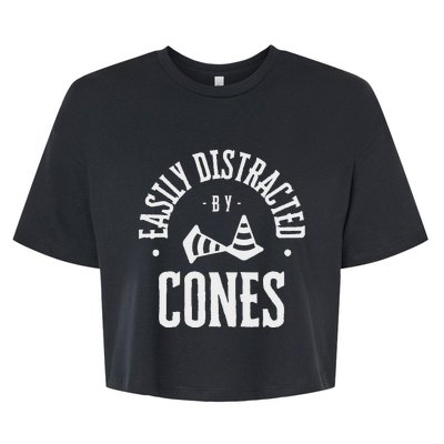 Easily Distracted By Cones Bella+Canvas Jersey Crop Tee