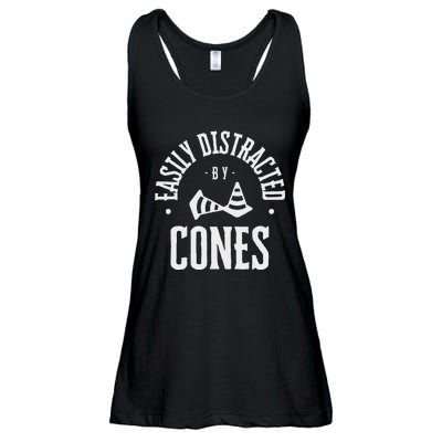 Easily Distracted By Cones Ladies Essential Flowy Tank