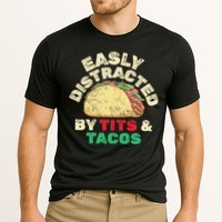 Easily Distracted By Tits And Tacos Dirty Adult Humor Cooling Performance Crew T-Shirt