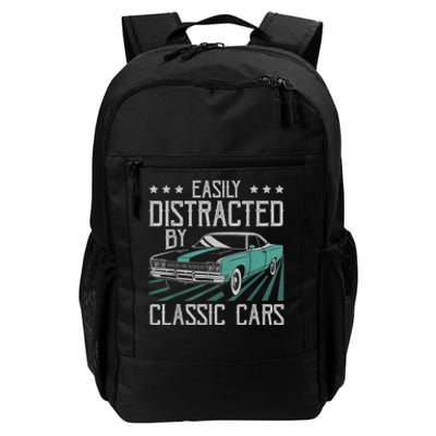 Easily Distracted By Classic Cars Funny Old Daily Commute Backpack