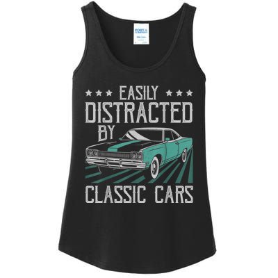 Easily Distracted By Classic Cars Funny Old Ladies Essential Tank