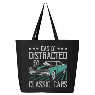 Easily Distracted By Classic Cars Funny Old 25L Jumbo Tote