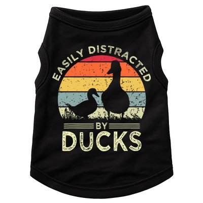 Easily Distracted By Ducks Funny Vintage Duck Lover Doggie Tank