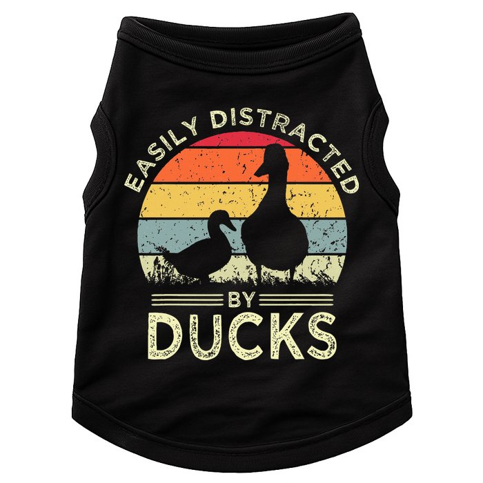 Easily Distracted By Ducks Funny Vintage Duck Lover Doggie Tank