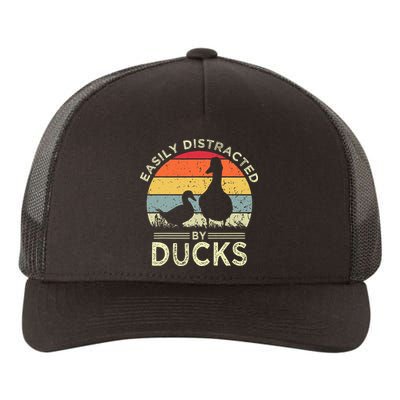 Easily Distracted By Ducks Funny Vintage Duck Lover Yupoong Adult 5-Panel Trucker Hat