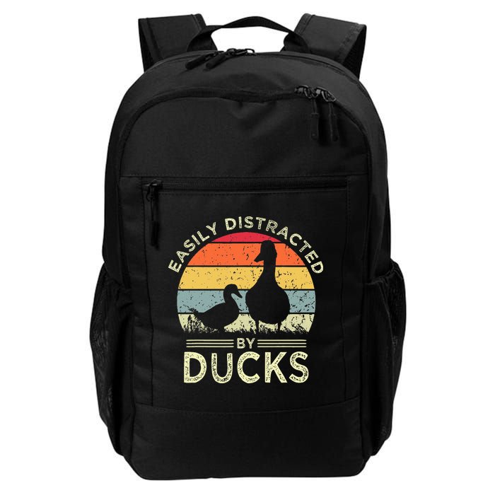 Easily Distracted By Ducks Funny Vintage Duck Lover Backpack