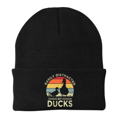 Easily Distracted By Ducks Funny Vintage Duck Lover Beanie