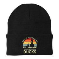 Easily Distracted By Ducks Funny Vintage Duck Lover Beanie