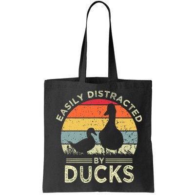 Easily Distracted By Ducks Funny Vintage Duck Lover Bag