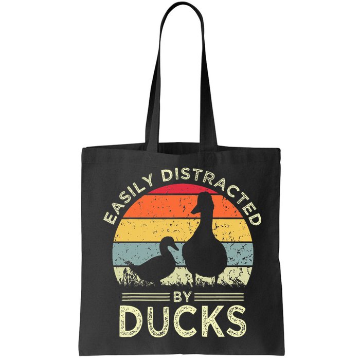 Easily Distracted By Ducks Funny Vintage Duck Lover Bag