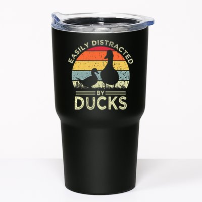 Easily Distracted By Ducks Funny Vintage Duck Lover Tumbler