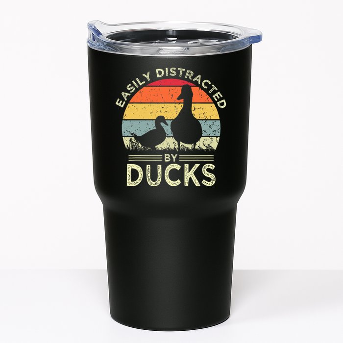 Easily Distracted By Ducks Funny Vintage Duck Lover Tumbler