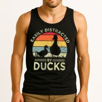 Easily Distracted By Ducks Funny Vintage Duck Lover Tank Top