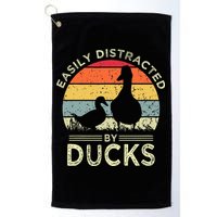 Easily Distracted By Ducks Funny Vintage Duck Lover Golf Towel
