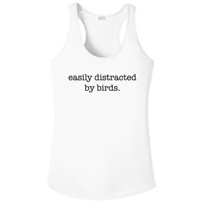 Easily Distracted By Birds Minimalist Birdwatching Birder Ladies PosiCharge Competitor Racerback Tank