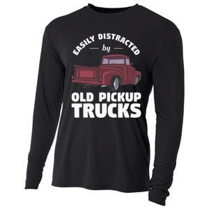 Easily Distracted By Old Pickup Trucks For A Trucker Cooling Performance Long Sleeve Crew