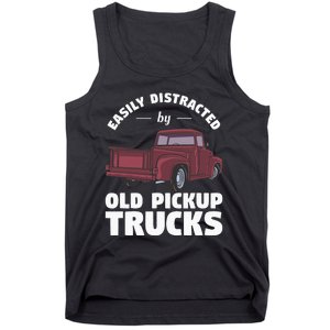 Easily Distracted By Old Pickup Trucks For A Trucker Tank Top