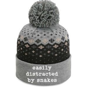 Easily Distracted By Snakes Men Women Reptiles Snakes Lover The Baniff Cuffed Pom Beanie