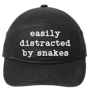 Easily Distracted By Snakes Men Women Reptiles Snakes Lover 7-Panel Snapback Hat