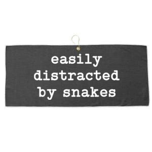 Easily Distracted By Snakes Men Women Reptiles Snakes Lover Large Microfiber Waffle Golf Towel