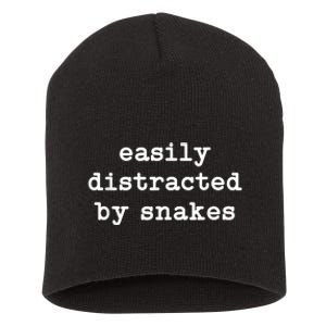 Easily Distracted By Snakes Men Women Reptiles Snakes Lover Short Acrylic Beanie