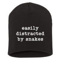 Easily Distracted By Snakes Men Women Reptiles Snakes Lover Short Acrylic Beanie