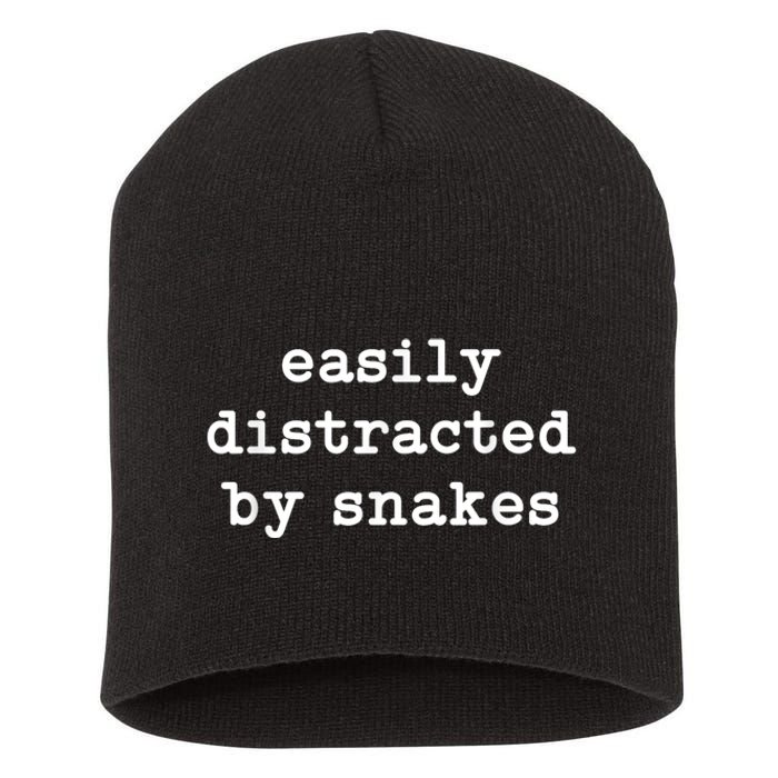 Easily Distracted By Snakes Men Women Reptiles Snakes Lover Short Acrylic Beanie