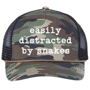 Easily Distracted By Snakes Men Women Reptiles Snakes Lover Retro Rope Trucker Hat Cap