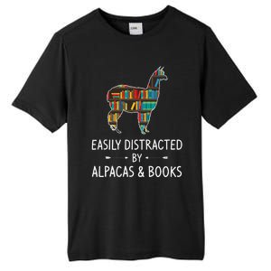 Easily Distracted By Alpacas & Books Lover Gift Vicuna Llama Tall Fusion ChromaSoft Performance T-Shirt