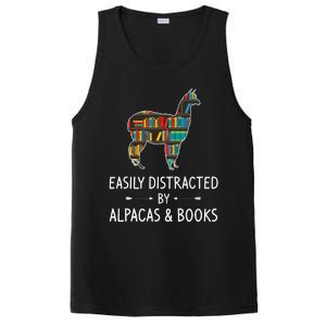 Easily Distracted By Alpacas & Books Lover Gift Vicuna Llama PosiCharge Competitor Tank