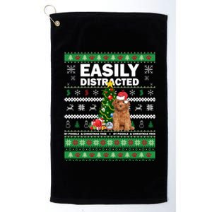 Easily Distracted By Poodle And Chirstmas Tree Merry Xmas Cute Gift Platinum Collection Golf Towel